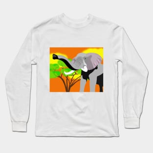 E Orange Long Sleeve T-Shirt